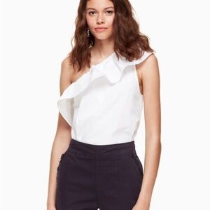 Kate Spade 100%‎ Cotton Broome Street One Shoulder Top Size S